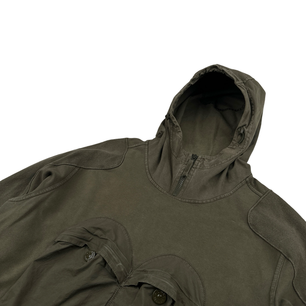 Stone Island 2018 Khaki Ghost Piece Cotton Pullover Hoodie - Medium
