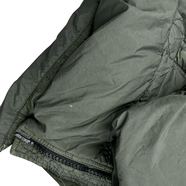 Stone Island 2020 Moss Green Crinkle Reps Puffer Jacket - Large