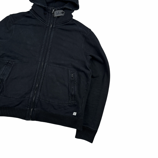 CP Company Navy Gilet Lining Cotton Zip Up Hoodie - Medium