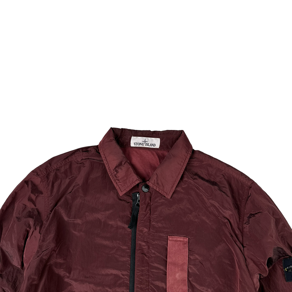 Stone Island 2017 Maroon Nylon Metal Shimmer Overshirt - Medium