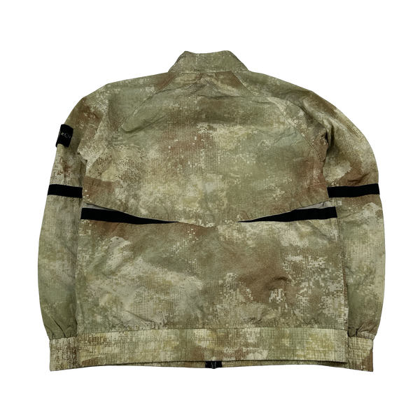 Stone Island 2024 Green Dissolving Grid Camo Windbreaker - Large