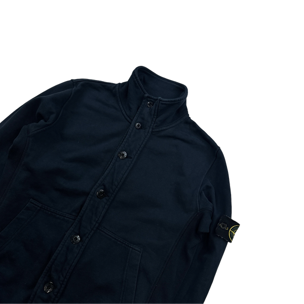 Stone Island 2013 Navy Cotton Buttoned Jumper - Medium