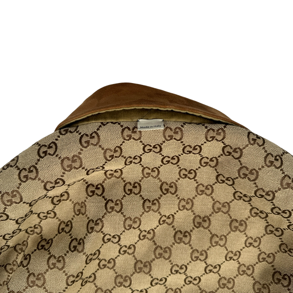 Gucci Monogram Reversible Canvas Collared Jacket - Large