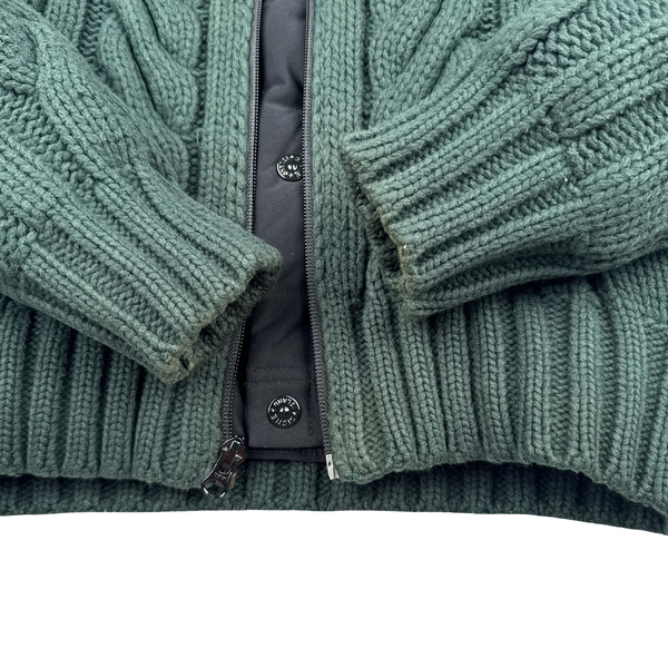 Stone Island 2016 Green President Knit Dutch Rope Zipped Jumper - Small