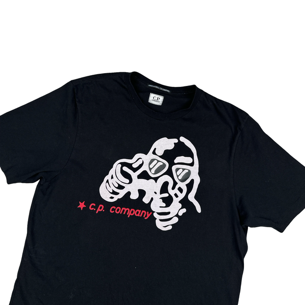 CP Company Cotton Black Spellout Comics & Cars T Shirt - Large