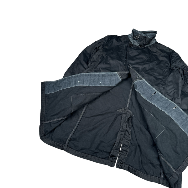 Stone Island 2014 Navy Denim Coloured Accents Collared Cotton Jacket - XXL