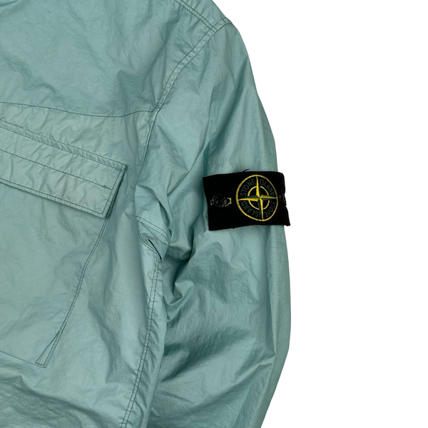 Stone Island 2022 Membrana 3L TC Pale Blue Hooded Jacket - Medium