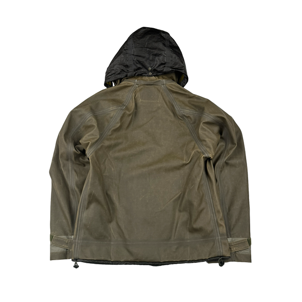 CP Company Beige Green TOOB Goggle Zipped Jacket - Small