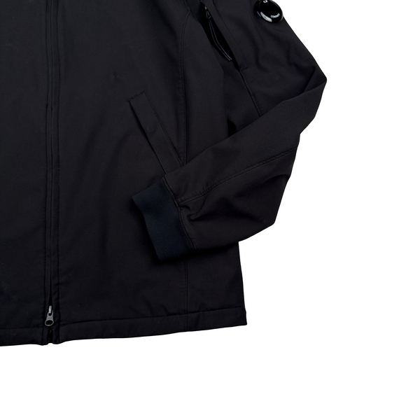 CP Company Black Soft Shell Lens View Zipped Jacket - XL