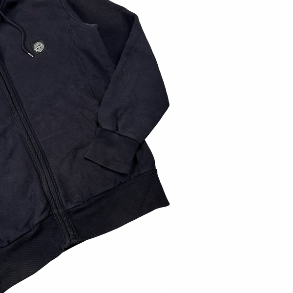 Stone Island 2011 Navy Patch Zipped Hoodie Jumper - Large