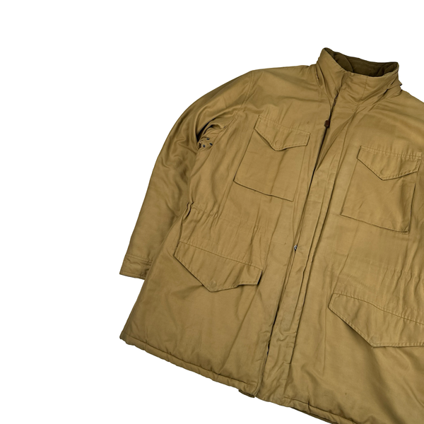Ralph Lauren Beige Quilted Fleece Lining Collard Jacket - XL