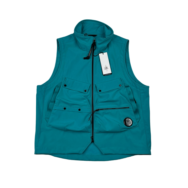 CP Company Shell R Baby Blue Chest Pockets Lens Gilet - XL