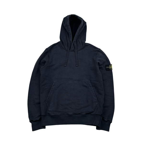 Stone Island 2021 Navy Pullover Cotton Hoodie - Small