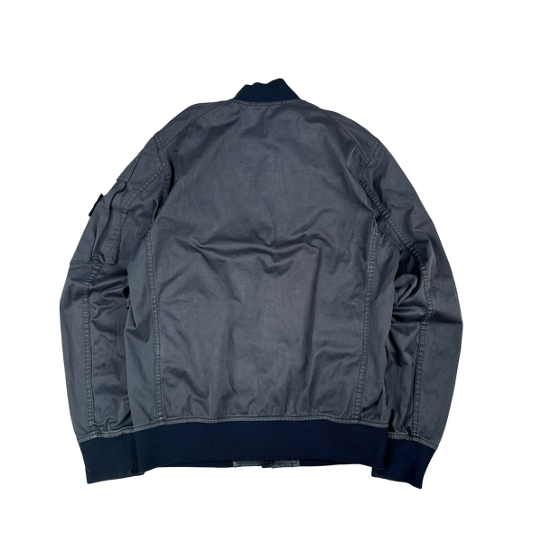 Stone Island Navy Blue David Jersey TC Bomber Jacket - Medium