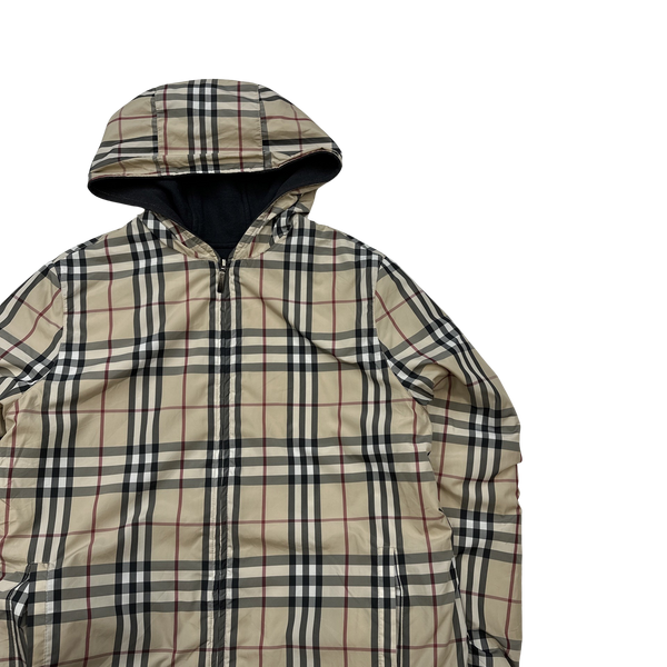 Burberry Nova Check Reversible Hooded Fleece Jacket - Small