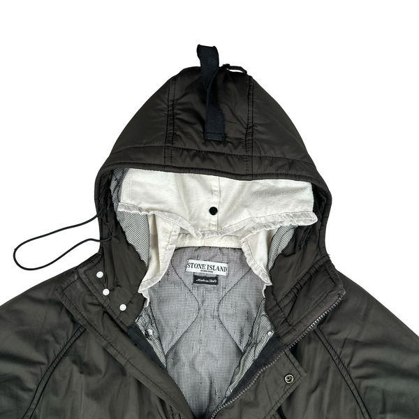 Stone Island 2002 Brown Multi Pocket Lined Hood Mesh Lined Jacket