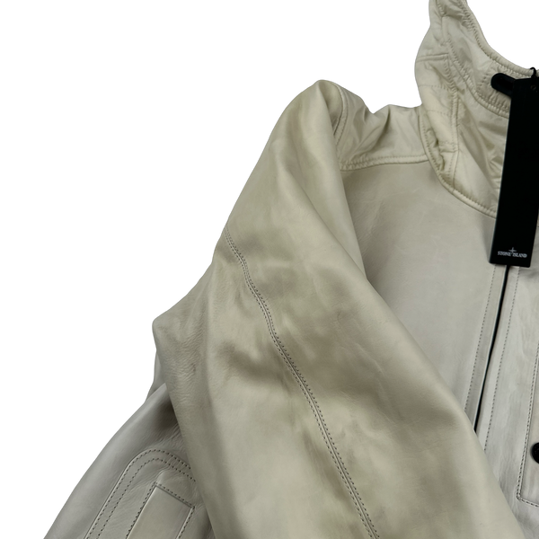 Stone Island 2013 Cream Waxed Soft Leather Jacket - Large – Mat's