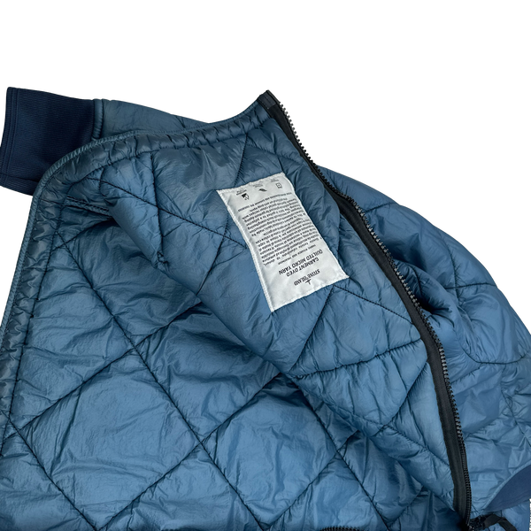 Stone Island 2018 Petrol Blue Garment Dyed Quilted Micro Yarn Jacket - Medium