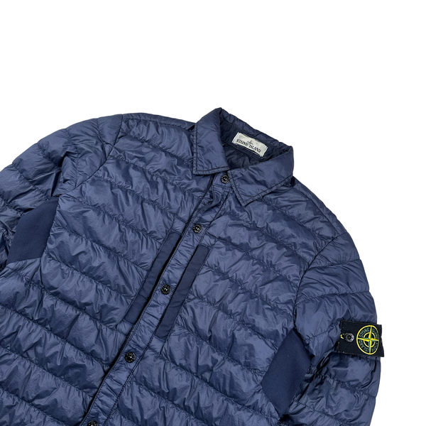 Stone Island 2018 Navy Micro Yarn Down Overshirt - Small
