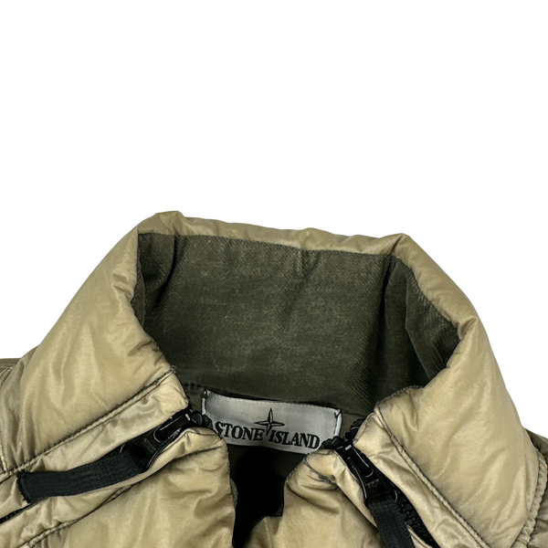Stone Island 2018 Khaki Cotton Velvet Down TC Reverse Lamy Flock Puffer - Large