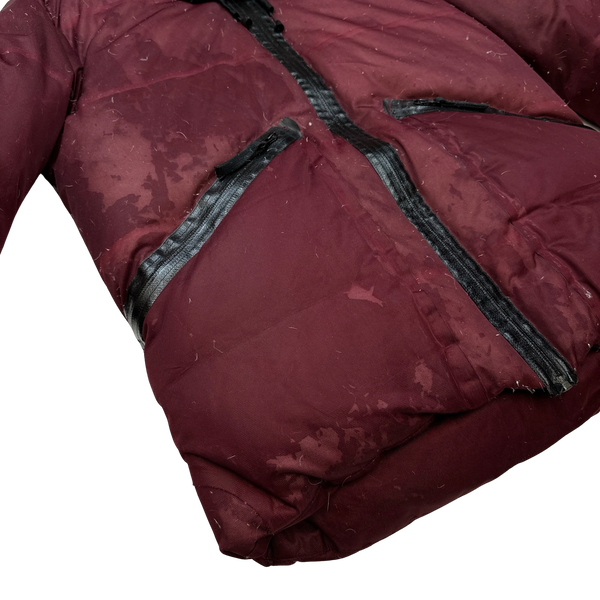 Stone Island 2010 Burgundy Welded Down Balaclava Puffer Jacket - Large