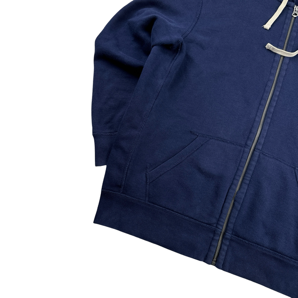Ralph Lauren Navy Thick Cotton Zipped Hoodie - Large