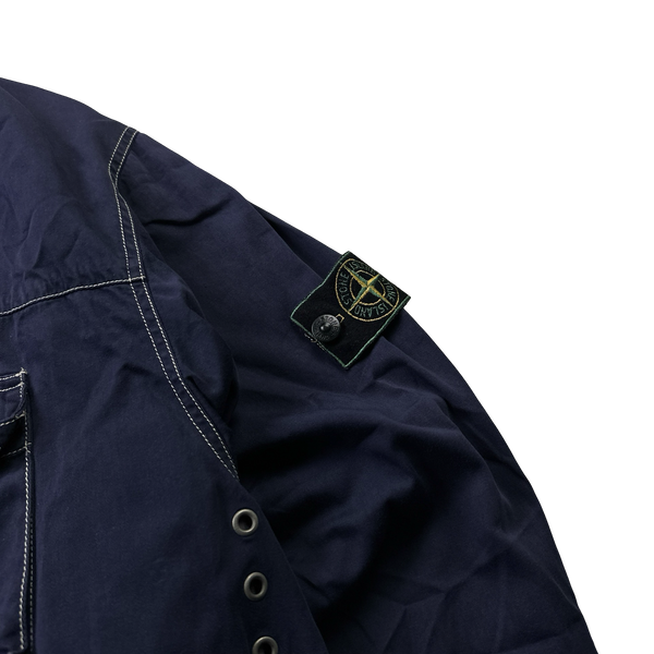 Stone Island Vintage 80s Green Edged Contrast Navy Stitch Field Jacket - XL