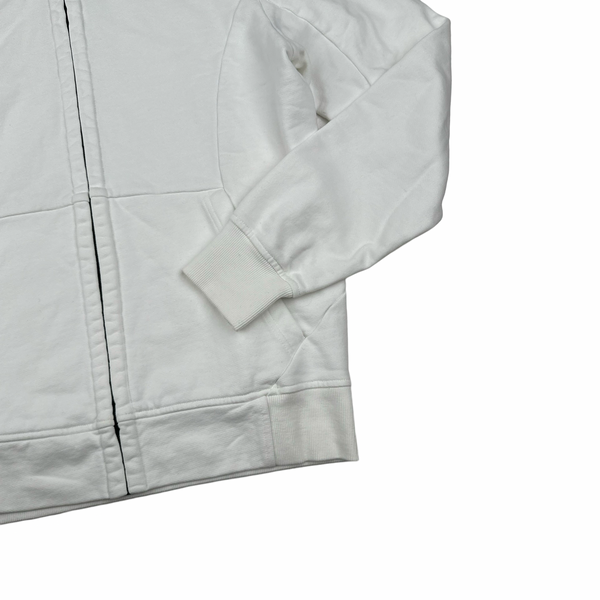 CP Company White Cotton Goggle Hoodie - Large