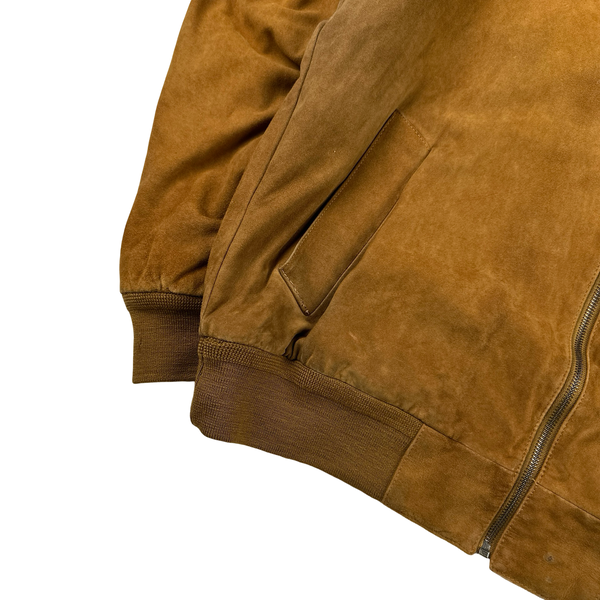 Burberry Suede Nova Check Lining Harrington Bomber Jacket - 3XL