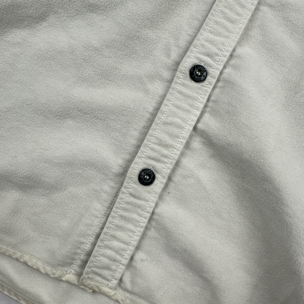 Stone Island Cream Thick Brushed Cotton Overshirt - Large