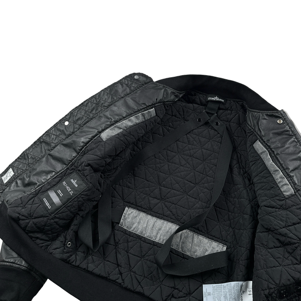 Stone Island 2018 Black Shadow Project Poly Hide 2L Bomber Jacket - Small
