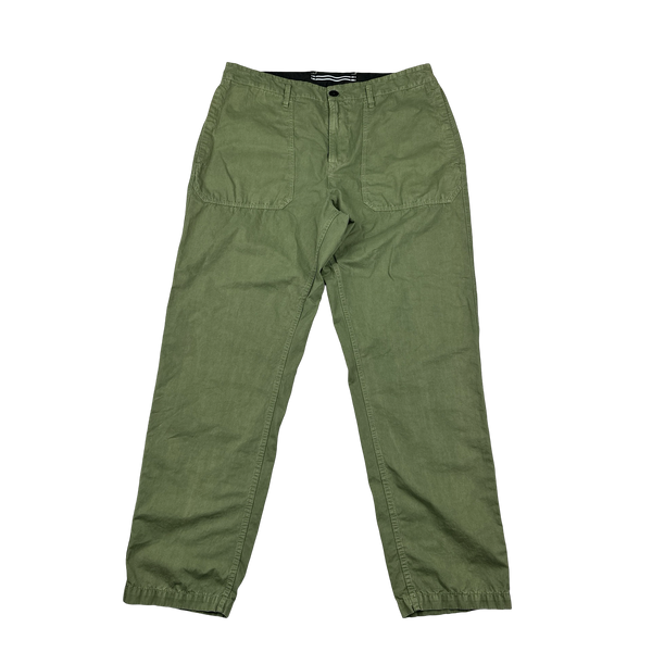 Stone Island 2023 Green Regular Fit Old Treatment Trousers - 36"