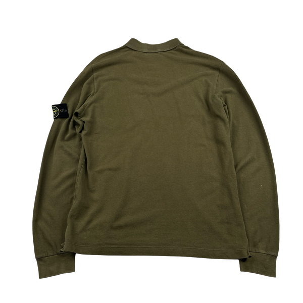 Stone Island 2013 Khaki Long sleeve Polo Shirt - Large