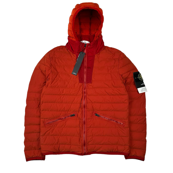 Stone Island 2019 Red Loom Woven Down Chambers Jacket - Medium