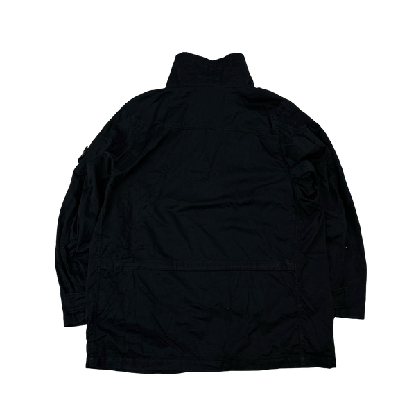 Stone Island 2004 Black Cotton Raso Gommato Jacket - XL