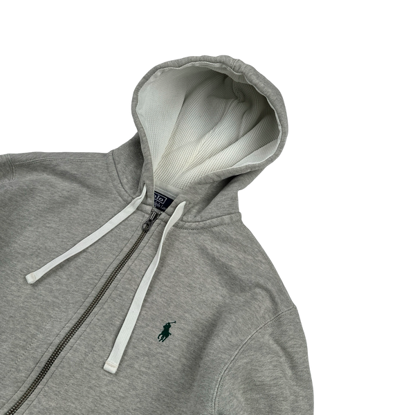 Ralph Lauren Grey Thick Cotton Zipped Hoodie - Medium