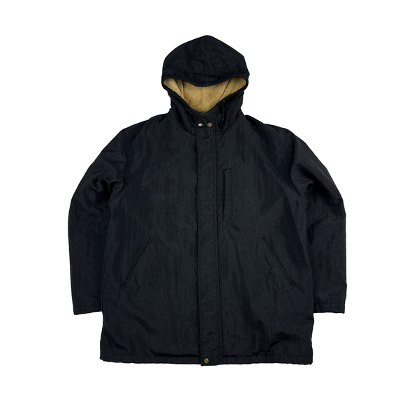 CP Company 1995 Thick Nylon Vintage Fleece Lined Hooded Jacket - Large