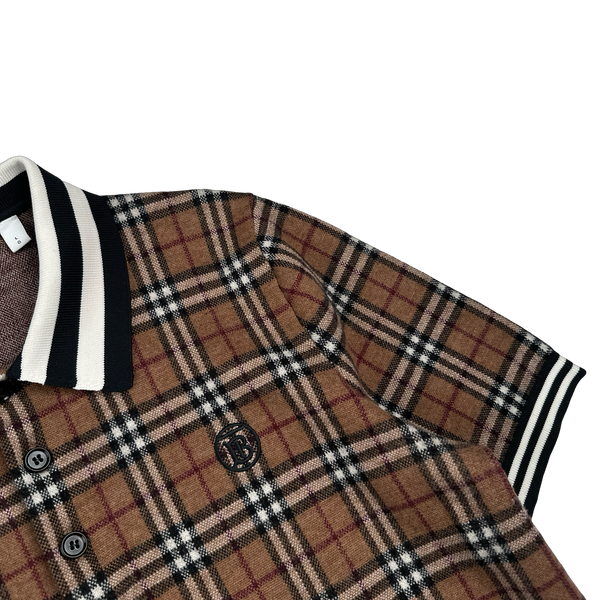 Burberry Nova Check Wool Polo Shirt - Large