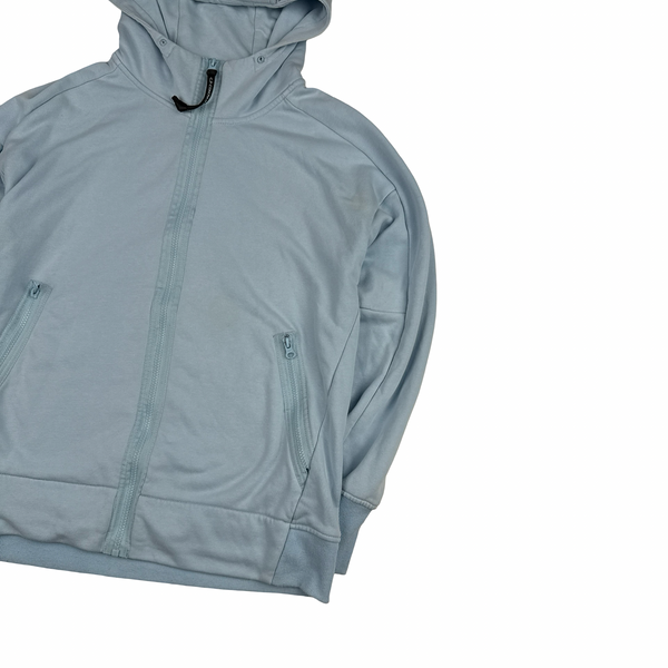 CP Company Baby Blue Cotton Goggle Zipped Hoodie - Medium