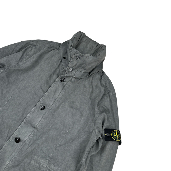 Stone Island 2011 Grey Lino Flax Blend Jacket - Large