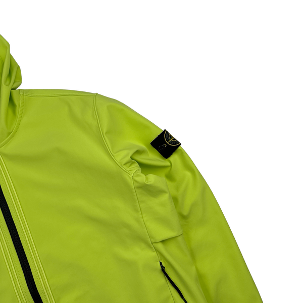 Stone Island 2022 Volt Yellow Soft Shell R E Dye Tech Jacket - XL