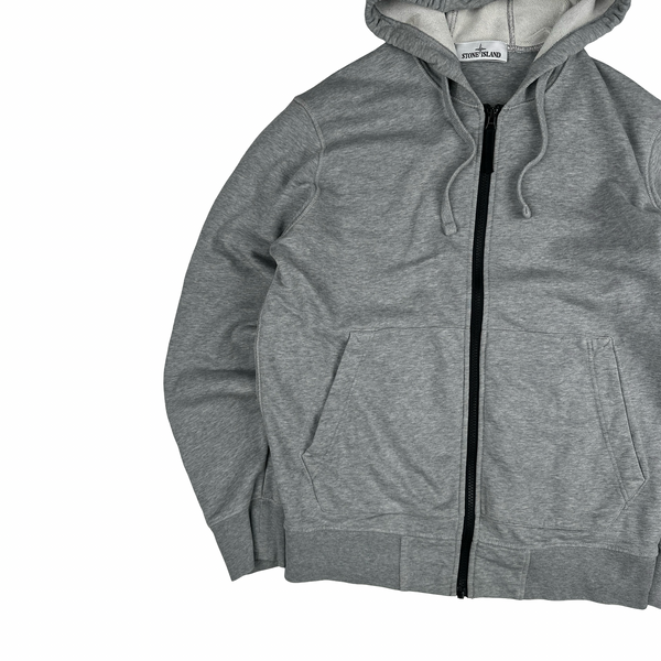 Stone Island Light Grey 2022 Zipped Hoodie - Medium