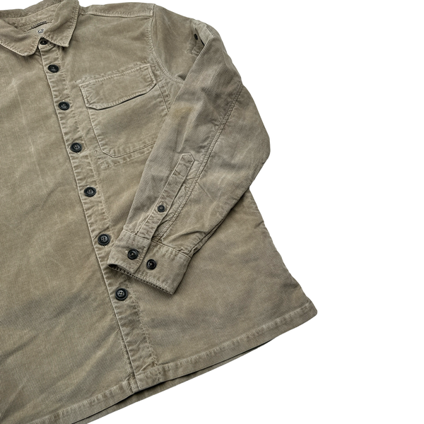 CP Company Beige Corduroy Button Up Shirt - Medium