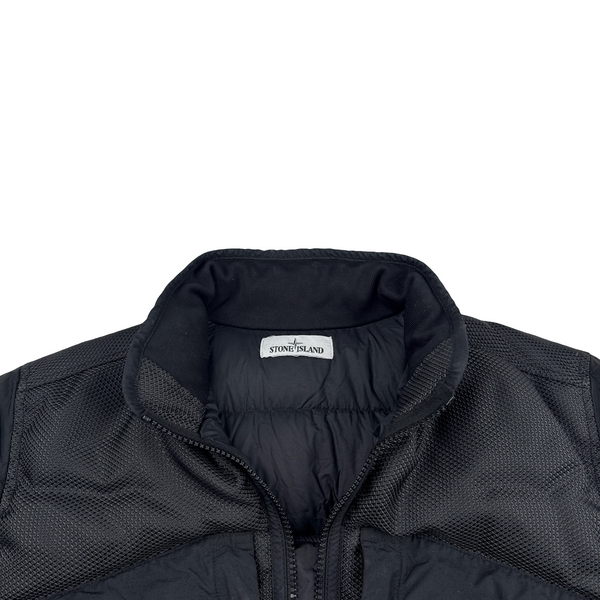 Stone Island 2021 Black Panama 6/3 HT Nylon Mix Fabrics Down- TC Puffer - Medium