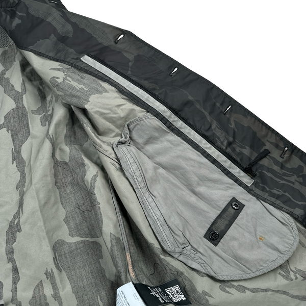 Stone Island 2015 Reverse Colour Process Flowing Camo Raso Gommato Trench Coat - Medium