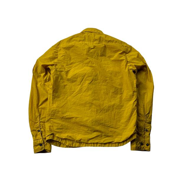 CP Company Yellow Chrome Nylon Zipped Overshirt - Medium