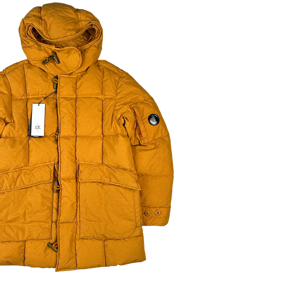 CP Company Orange Flatt Nylon Down Filled Lens Viewer Puffer Jacket - Small