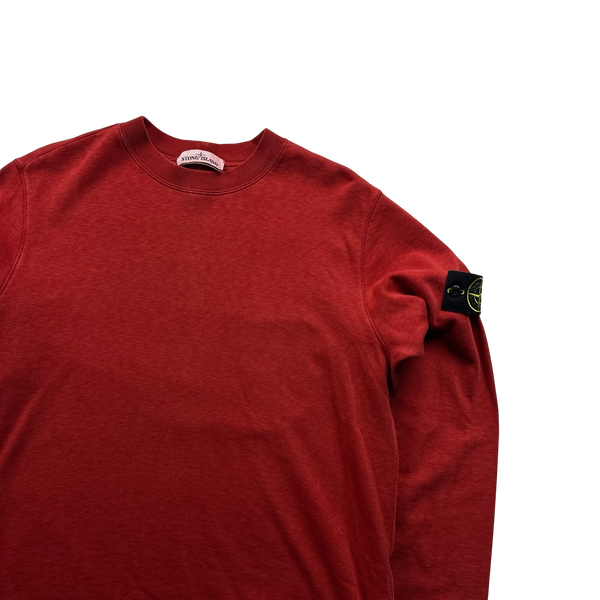 Stone Island 2019 Red Cotton Crewneck Sweatshirt - Medium