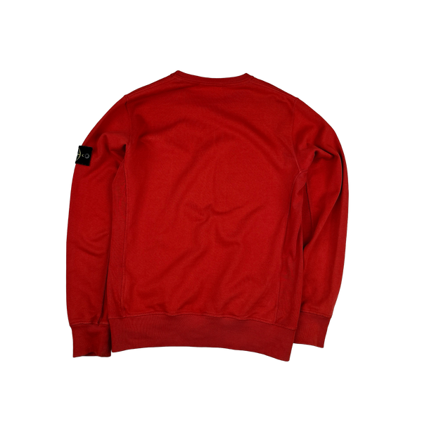 Stone Island 2018 Red Cotton Crewneck Sweatshirt - Medium