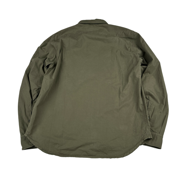 CP Company Khaki Buttoned Lens Viewer Overshirt - Large